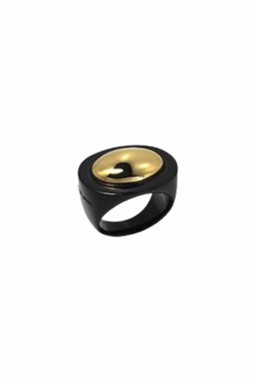 Gold Polished Black Ring Shop Today & Save