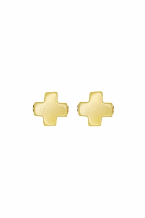 Perfect Gift Offer Signature Cross Gold Stud - Gold