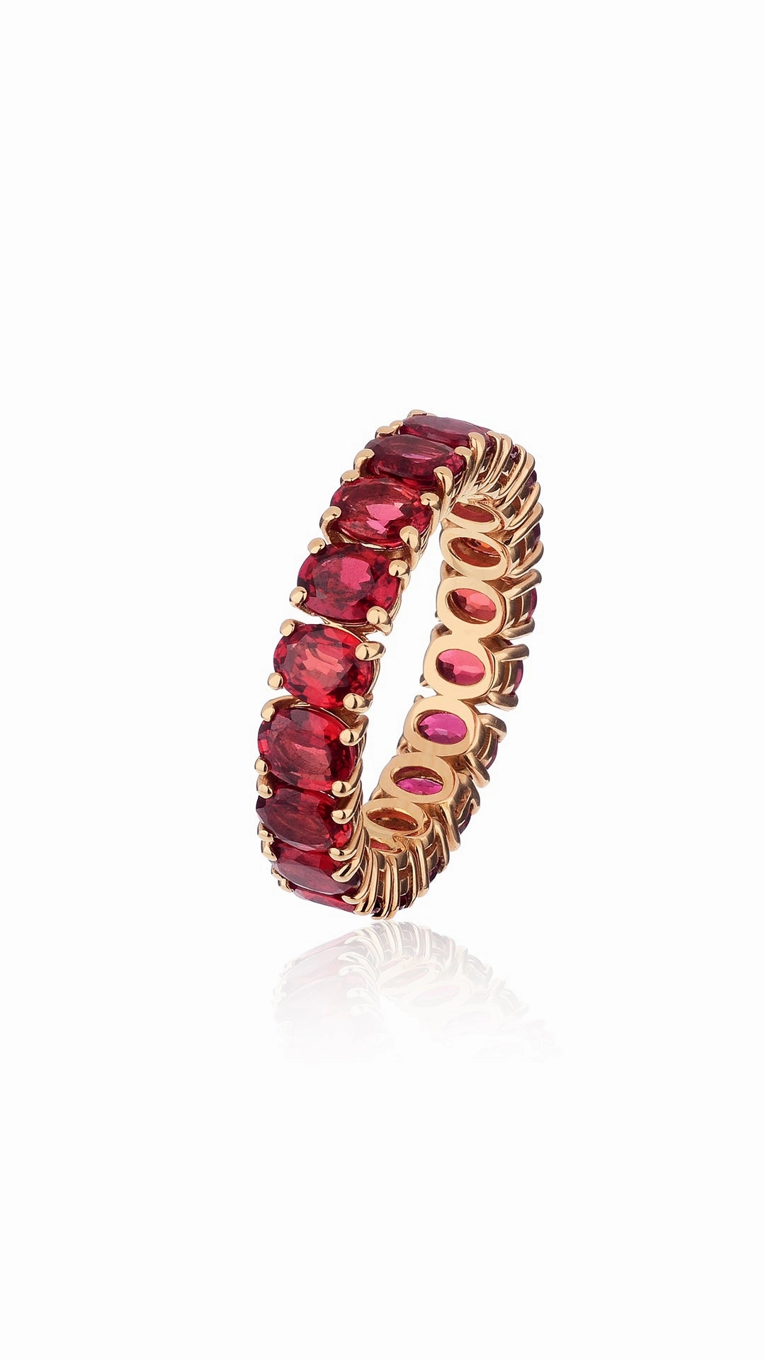 Dont Miss Todays Deal Trending Hot Picks Red Sapphire Eternity Ring In 18K Yellow Gold