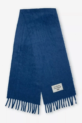 Fringe Alpaca Scarf Denim Blue Exclusive Online Offer