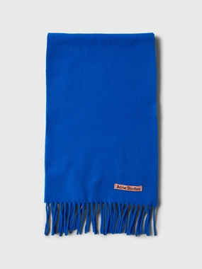 Skinny Fringed Wool Scarf In Royal Blue Todays Special Picks