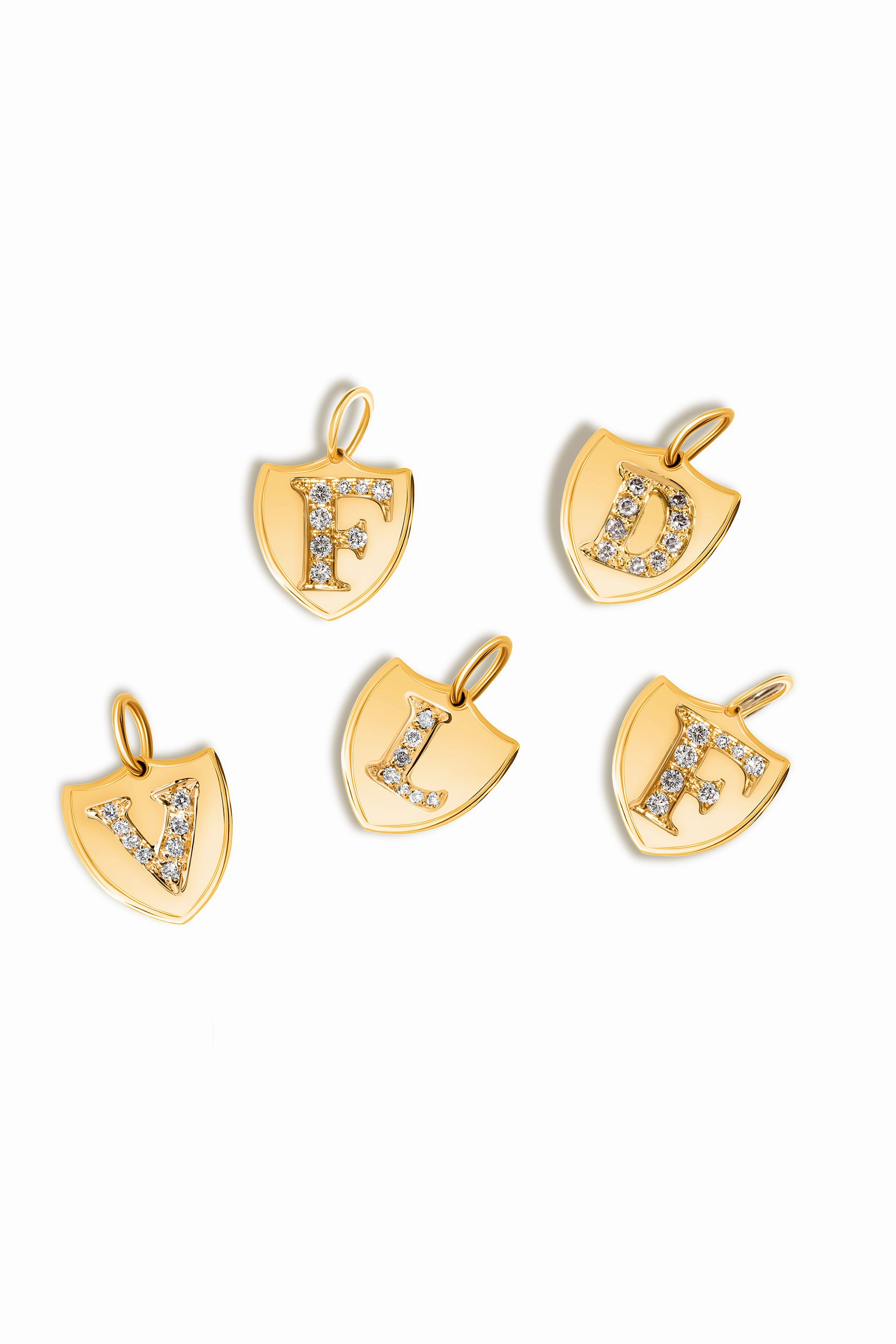 Diamond Initial Crest Charm Hot Clearance Now Must-Have Steals