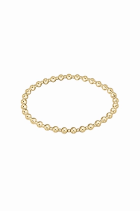 Extends Classic Grateful Pattern 4Mm Bead Bracelet - Gold Trending Hot Deal Dont Miss Out!
