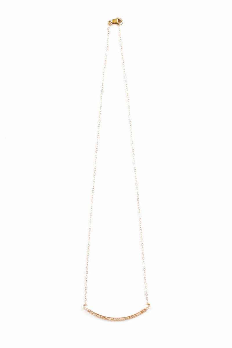 Hot Sale Alert Perfect Gift Sale Pav Diamond Bar Rose Gold Filled Necklace