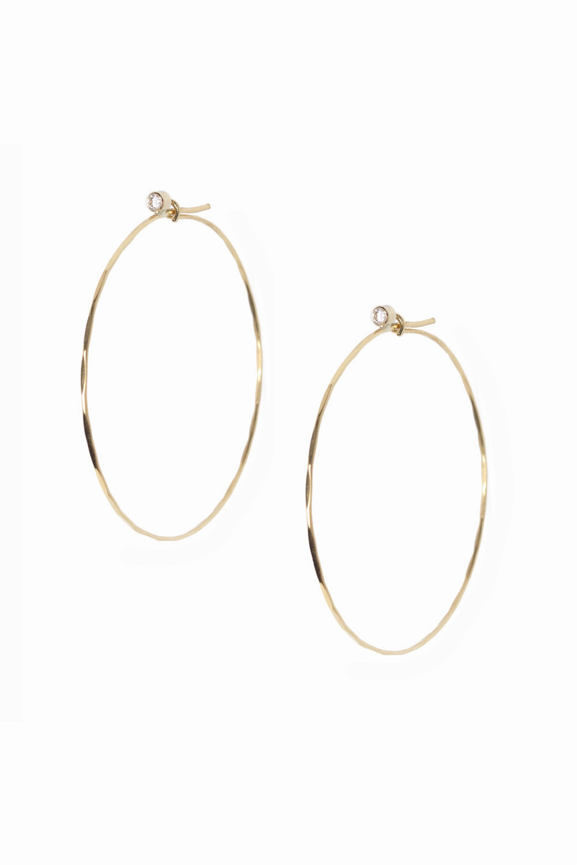 Diamond Studded Large Jessica Hoops In 18K Yellow Gold Limited Stock Hot Deal