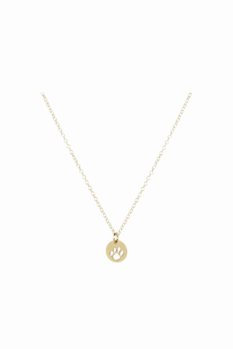 Grab the Deal Now Egirl 14" Necklace Gold - Paw Print Small Gold Disc