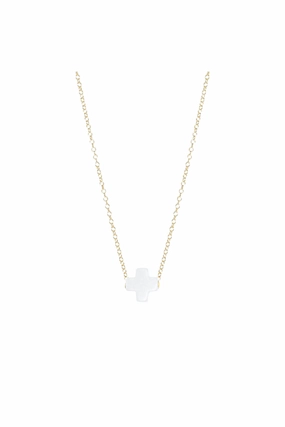 Special Offer Inside Best Seller Deal Egirl 14" Necklace Gold - Signature Cross Off-White
