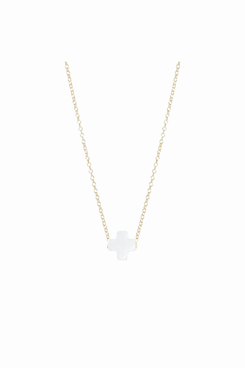 Special Offer Inside Best Seller Deal Egirl 14" Necklace Gold - Signature Cross Off-White