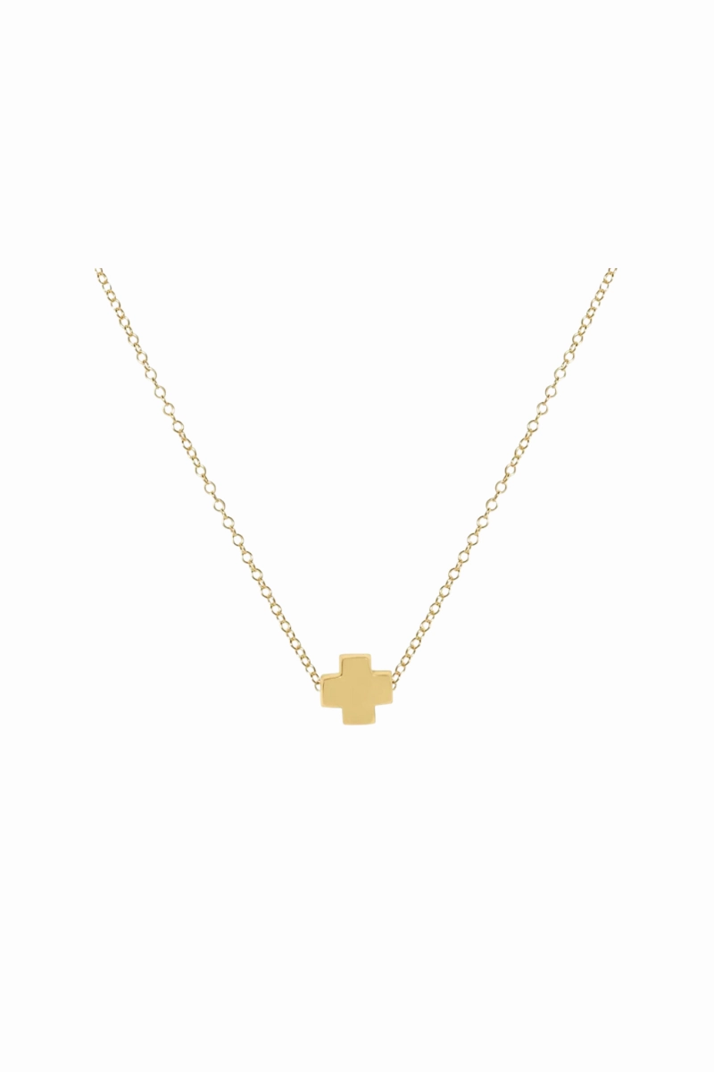Trending Savings Now Mega Hot Offer Egirl 14" Necklace Gold - Signature Cross Small Gold