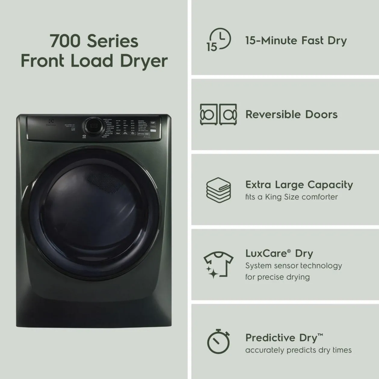 Electrolux ELFG7738AA Electrolux Front Load Perfect Steam&#8482; Gas Dryer With Luxcare Dry And Instant Refresh - 8.0 Cu. Ft.