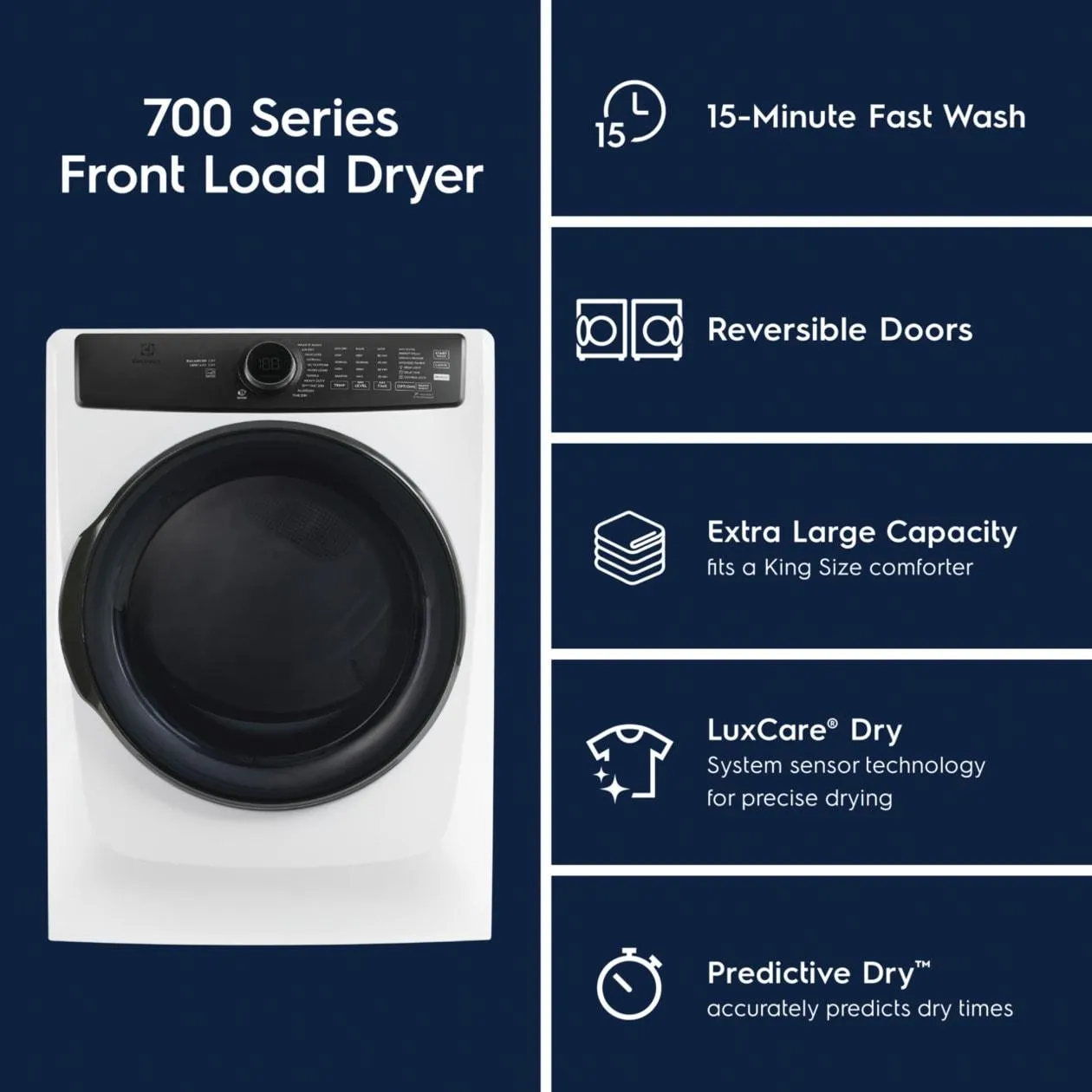 Electrolux ELFG7738AW Electrolux Front Load Perfect Steam&#8482; Gas Dryer With Luxcare Dry And Instant Refresh - 8.0 Cu. Ft.