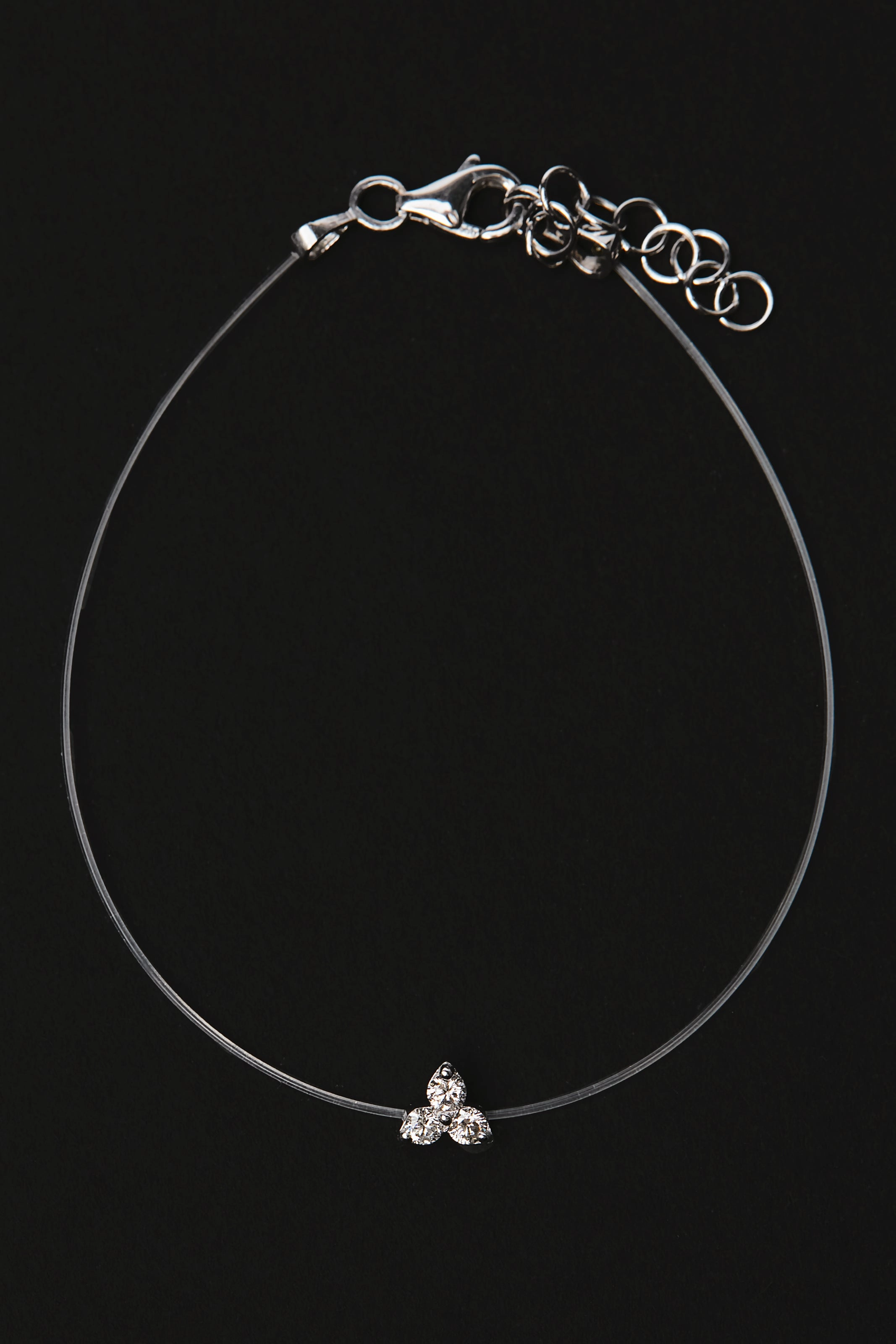 Cluster Diamond Nylon Bracelet In 18K White Gold Big Savings Alert