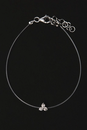 Cluster Diamond Nylon Bracelet In 18K White Gold Big Savings Alert