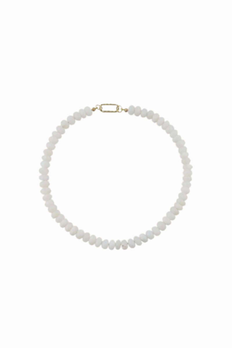 Hart - White Opal Gemstone Necklace With Diamond Oval Clip Flash Offer Today Mega Discount Event