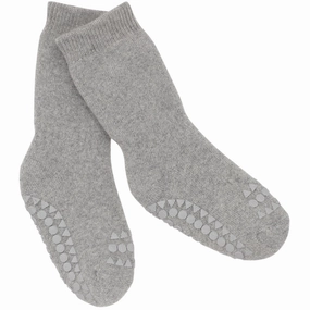 Gobabygo Grey Melange Non-Slip Socks Organic Terry Cotton Dont Miss Hot Deals Todays Steal