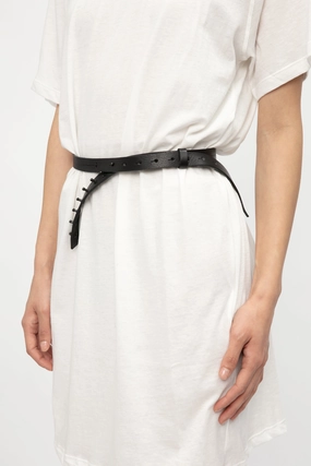 Slim Leather Belt In Black Special Savings Today