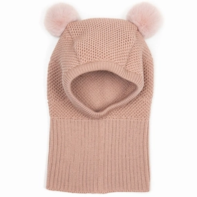Instant Deal Today Huttelihut Wool Wooly Windstop Balaclava Dusty Rose