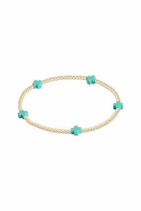 Flash Sale Now Egirl Signature Cross Small Gold Pattern 2Mm Bead Bracelet - Mint