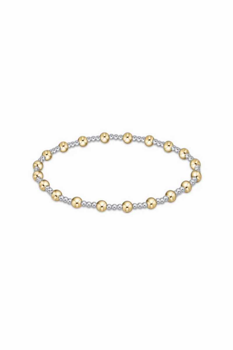 Todays Steal Must-Have Deals Extends Classic Sincerity Pattern 4Mm Bead Bracelet - Mixed Metal