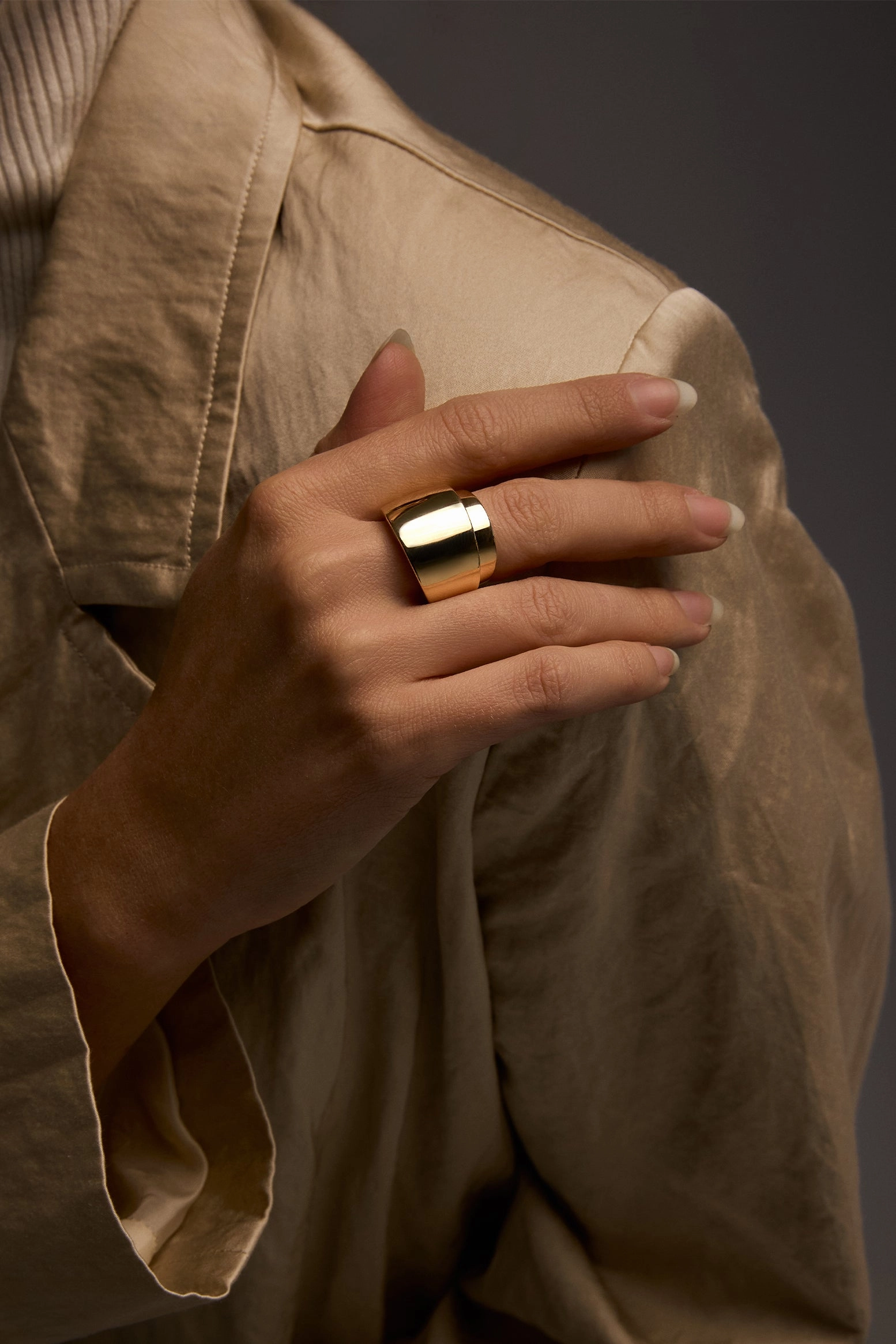 Oro Chunky Ring In 18K Yellow Gold Price Drop Frenzy
