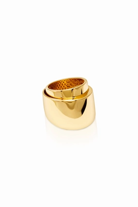 Clearance Event Alert Oro Chunky Ring In 18K Yellow Gold