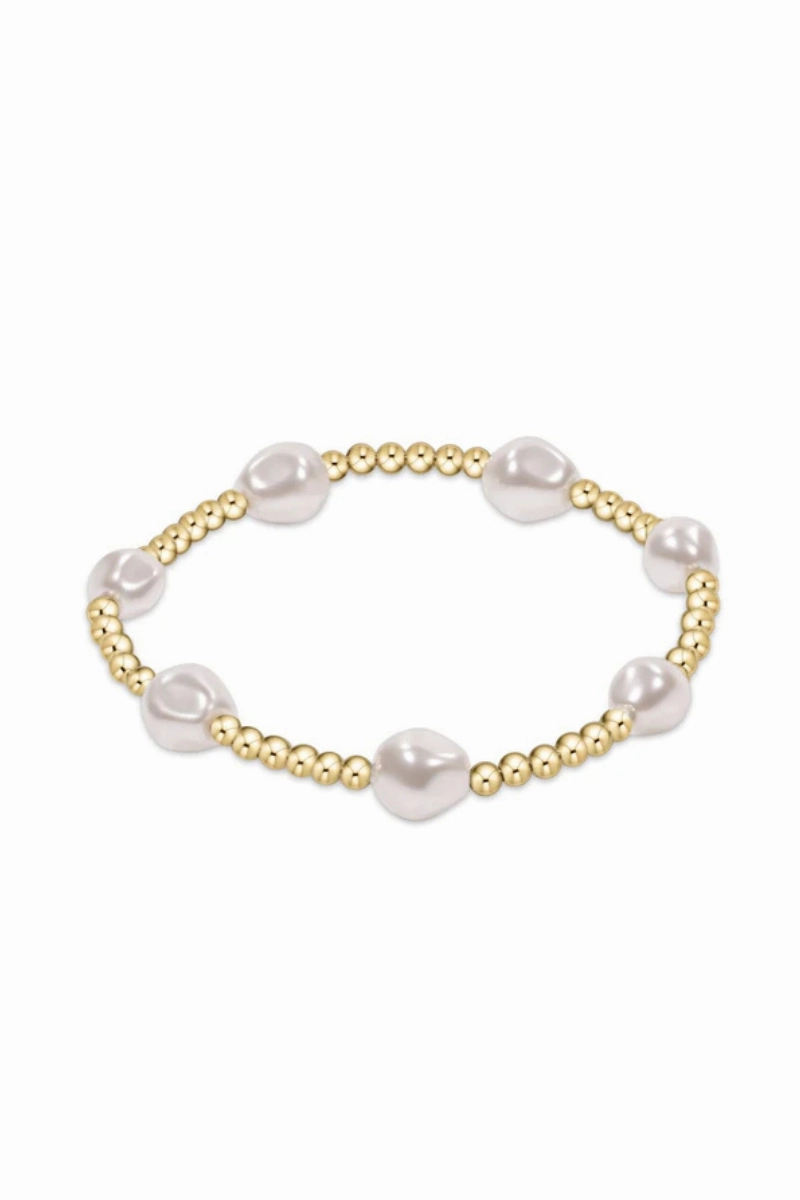 Clearance Event Alert Extends Admire Gold 3Mm Bead Bracelet - Pearl