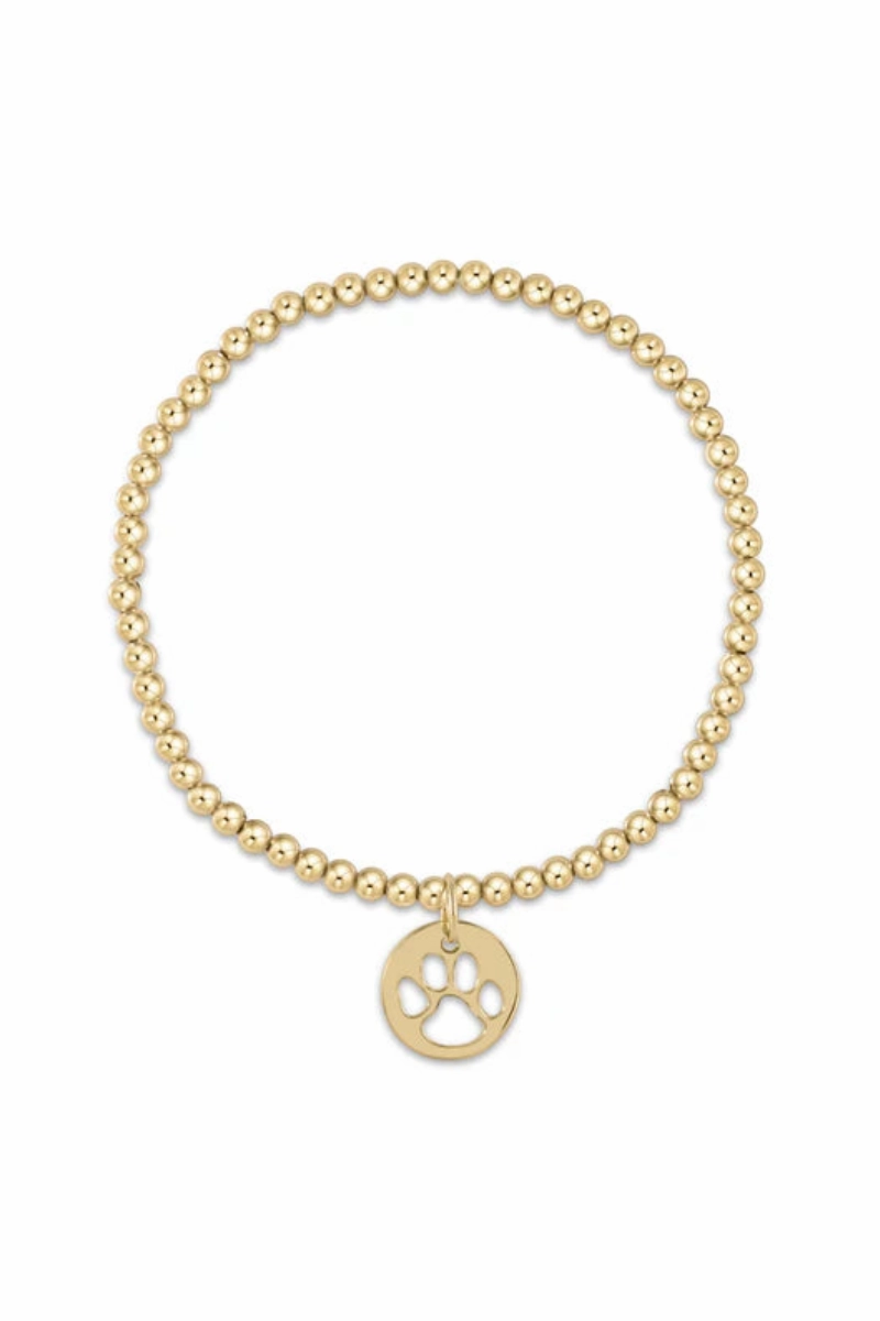 Instant Savings Inside Big Savings Event Extends Classic Gold 3Mm Bead Bracelet - Paw Print Gold Disc