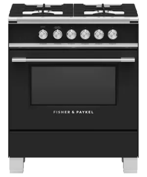 Fisher & Paykel 30" 4 Burner Classic Gas Range - Black - OR30SCG4B1