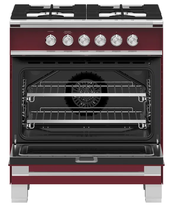Fisher & Paykel 30" 4 Burner Classic Gas Range - Red - OR30SCG4R1