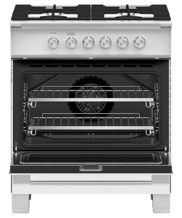 Fisher & Paykel 30" 4 Burner Classic Gas Range - White - OR30SCG4W1