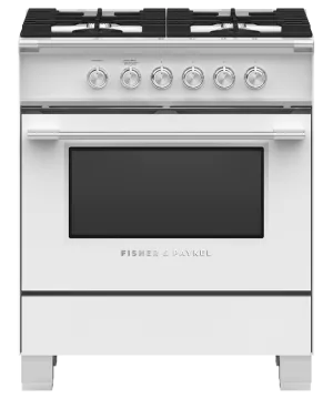Fisher & Paykel 30" 4 Burner Classic Gas Range - White - OR30SCG4W1
