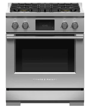 Fisher & Paykel 30" 4 Burner Professional Dual Fuel Range Natural Gas - Stainless - RDV3-304-N