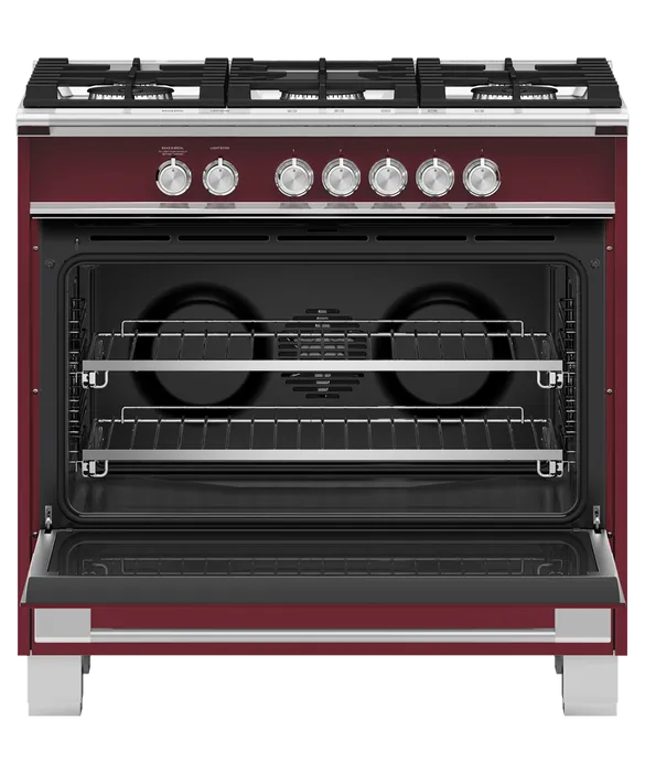 Fisher & Paykel 36" 5 Burner Classic Gas Range - Red - OR36SCG4R1