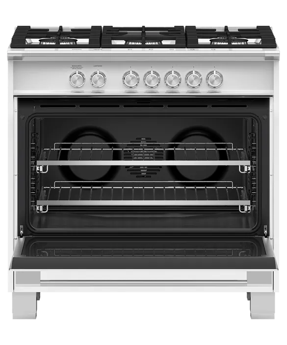 Fisher & Paykel 36" 5 Burner Classic Gas Range - White - OR36SCG4W1