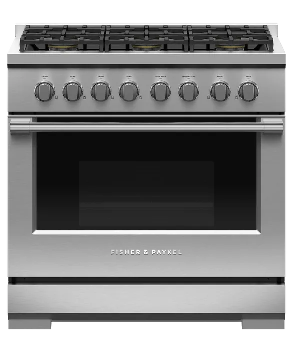 Fisher & Paykel 36" 6 Burner Professional Gas Range Natural Gas - Stainless - RGV3-366-N