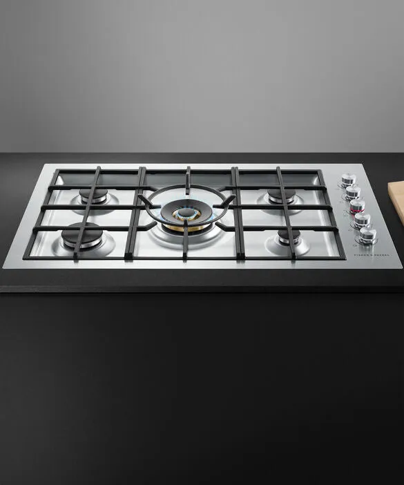 Fisher & Paykel 36" Contemporary Gas Cooktop Natural Gas Flush Fit - Stainless - CG365DNGRX2 N