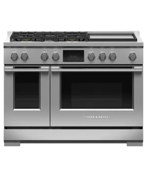 Fisher & Paykel 48" 5 Burner Professional Dual Fuel Range With Griddle Natural Gas - Stainless - RDV3-485GD-N