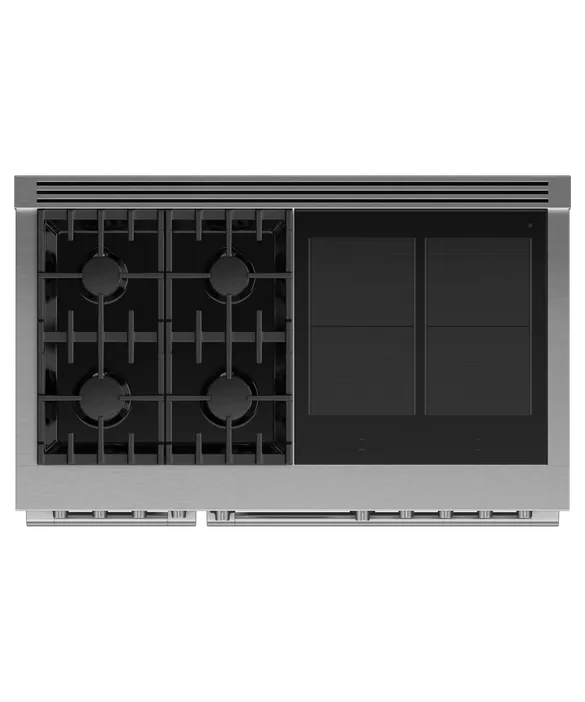 Fisher & Paykel 48" Hybrid Range 4 Zone Induction and 4 Burner Professional Gas Range LPG - Stainless - RHV3-484-L