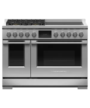 Fisher & Paykel 48" Hybrid Range 4 Zone Induction and 4 Burner Professional Gas Range LPG - Stainless - RHV3-484-L