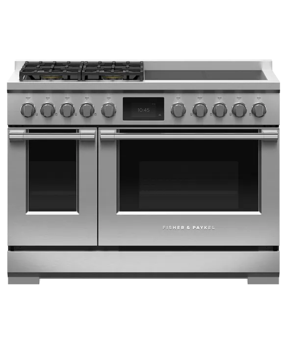 Fisher & Paykel 48" Hybrid Range 4 Zone Induction and 4 Burner Professional Gas Range LPG - Stainless - RHV3-484-L