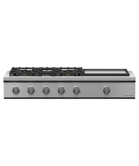 Fisher & Paykel 48" Professional Gas Rangetop With Griddle Natural Gas - Stainless - CPV3-485GD-N