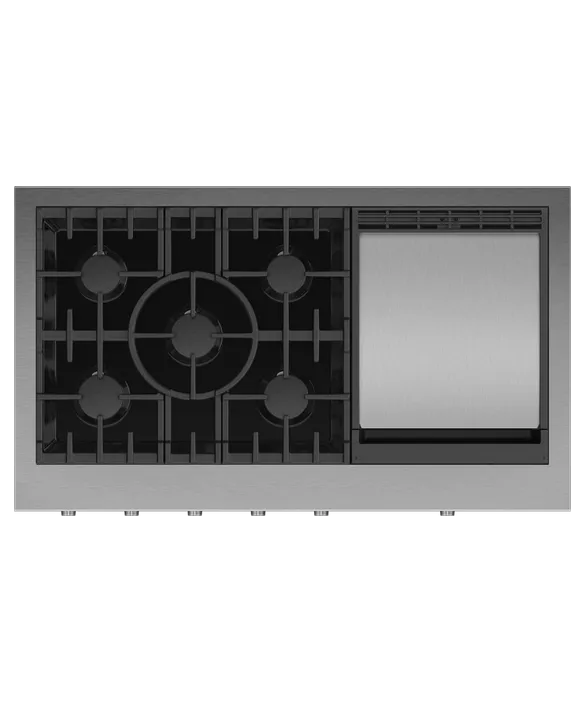 Fisher & Paykel 48" Professional Gas Rangetop With Griddle Natural Gas - Stainless - CPV3-485GD-N