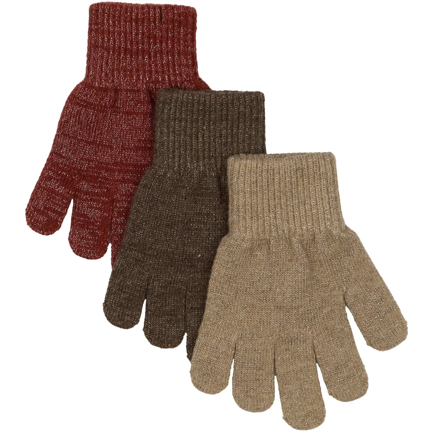 Mikk-Line Apple Butter-Chocolate Chip-Doeskin Magic Gloves 3 Pack With Lurex Shop Smart & Save