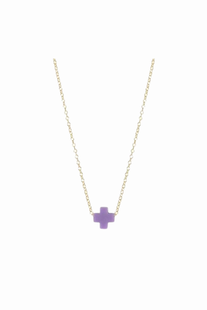 Today Only Steal Egirl 14" Necklace Gold - Signature Cross Small Purple