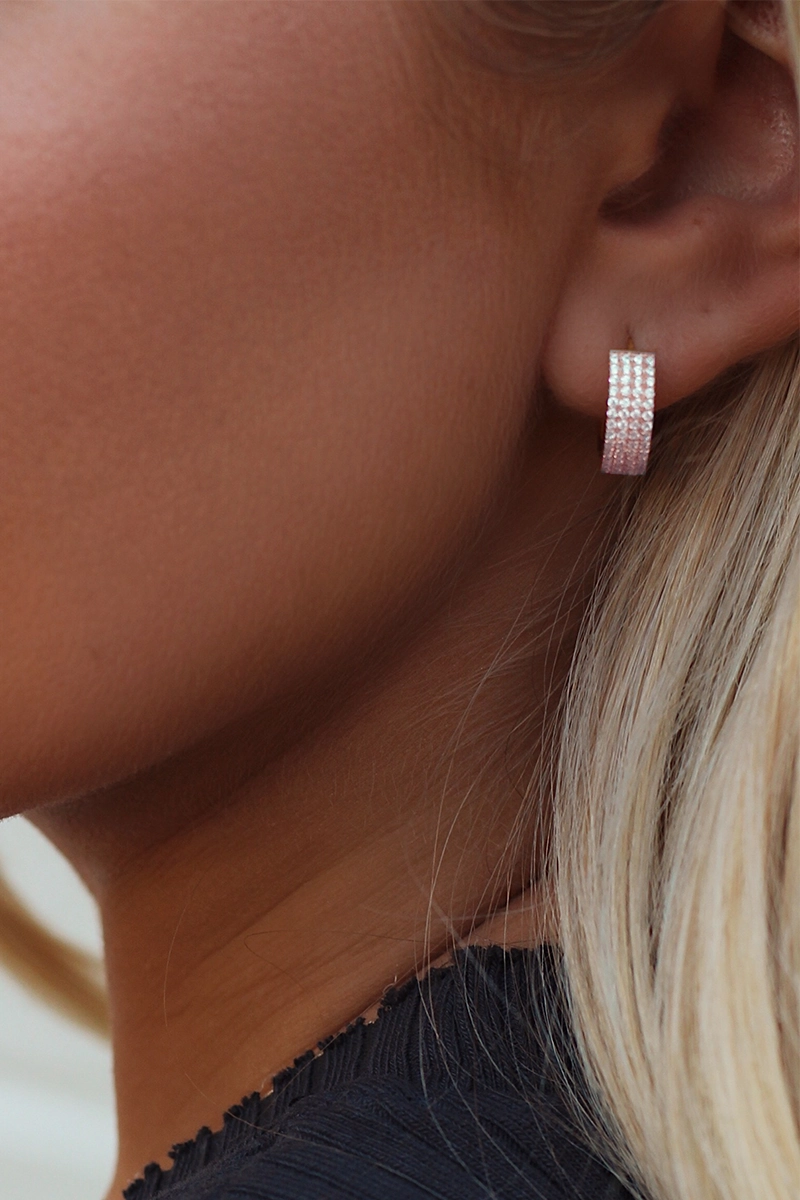 925 Rose Gold Pav Huggie Hoops Price Slash Today Sweet Deal Inside