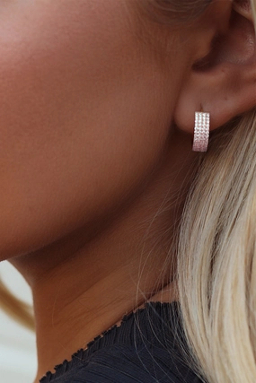 925 Rose Gold Pav Huggie Hoops Price Slash Today Sweet Deal Inside