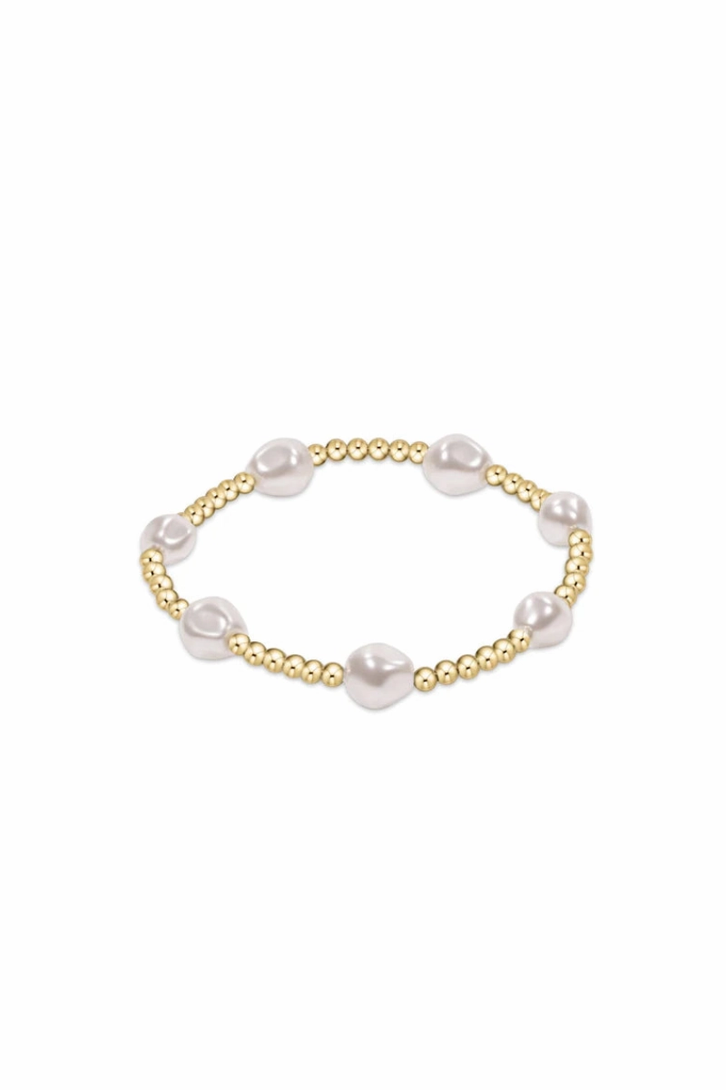 Todays Mega Savings Trending Now Offer Admire Gold 3Mm Bead Bracelet Pearl