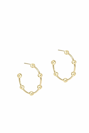 Beaded Simplicity 1" Post Hoop 4Mm Gold Shop the Savings