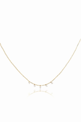Shop & Save Big Celeste 5 Floating Diamond Necklace In Yellow Gold
