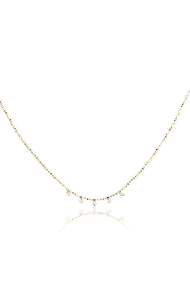 Shop & Save Big Celeste 5 Floating Diamond Necklace In Yellow Gold